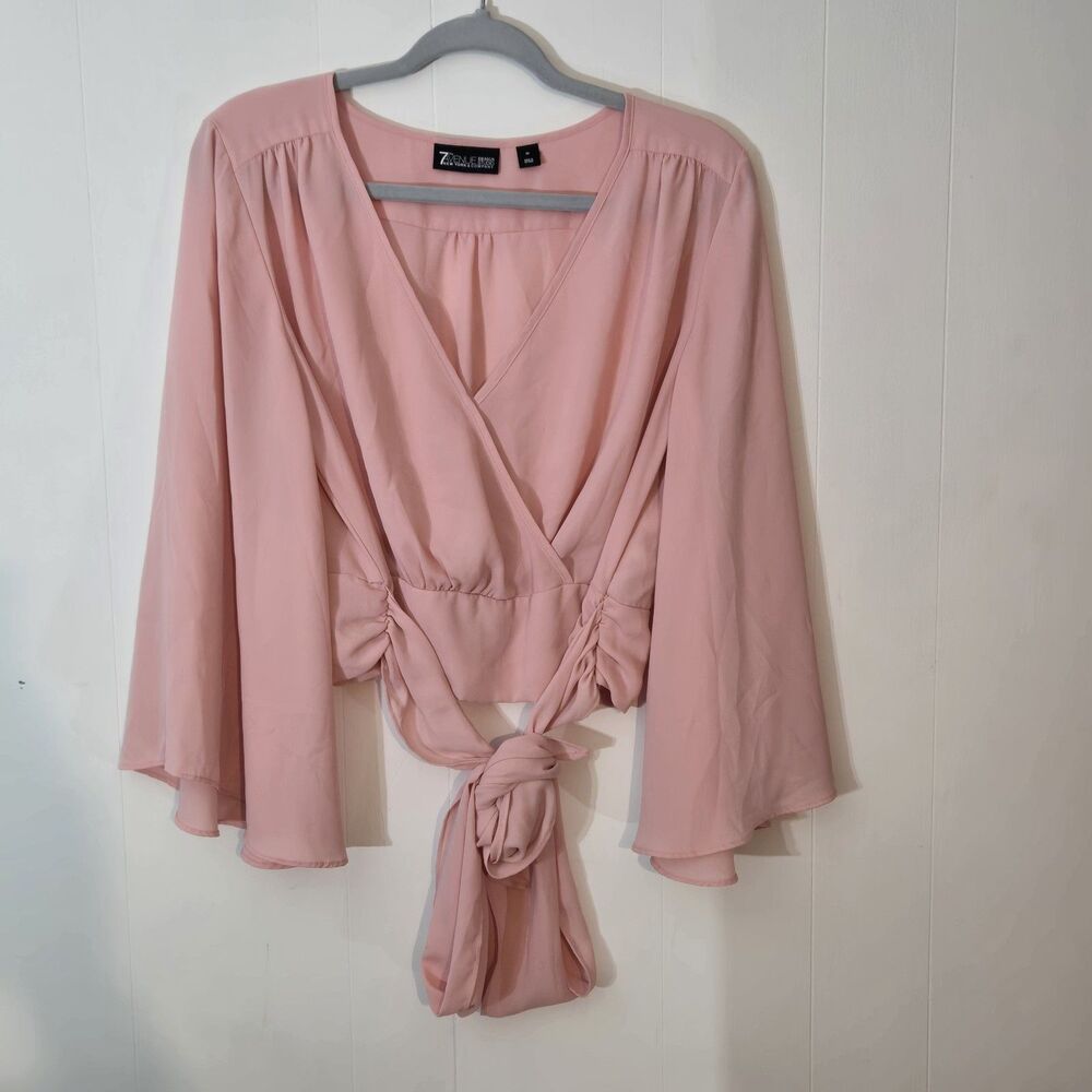 Flowy Belle Sleeve Blush Pink Feminine Coquette Top